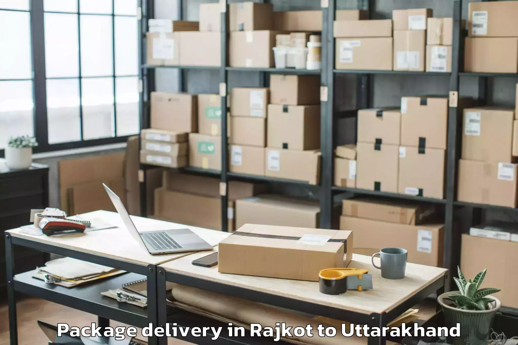 Hassle-Free Rajkot to Dwarahat Package Delivery